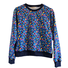 Load image into Gallery viewer, Last Items &#39;Kasey Rainbow Blue Leopard&#39; Jumper (Midweight) (Size L Only - fit 14-18)