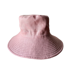 Pure Linen Broadbrim Hat - Pink