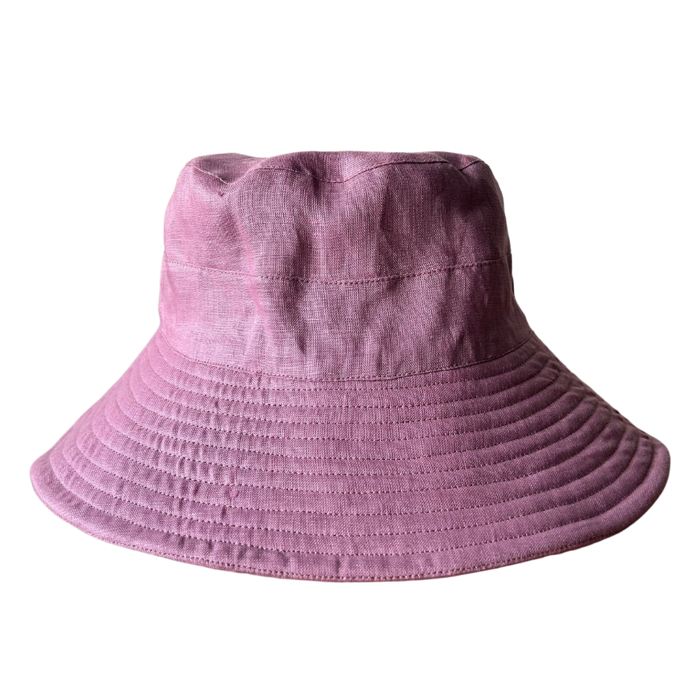 Pure Linen Broadbrim Hat - Lilac