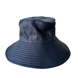 Pure Linen Broadbrim Hat - Midnight Blue