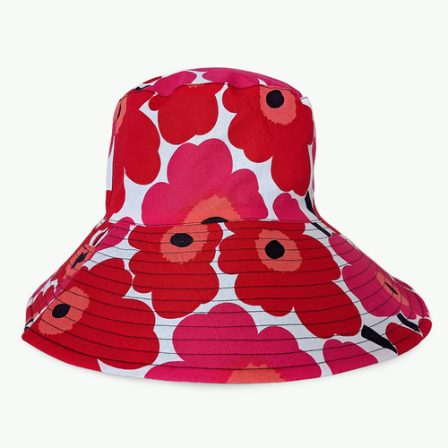 Marimekko Mini Pieni Unikko Broadbrim Hat (Red)