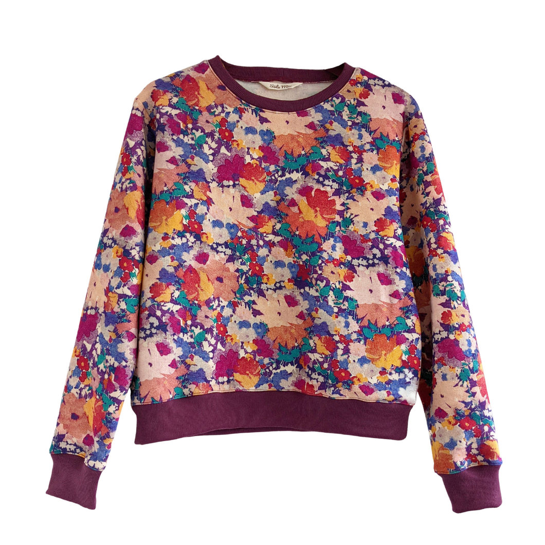 Liberty Linford Cotton Fleece Jumper Sweatshirt Sweater Burgundy