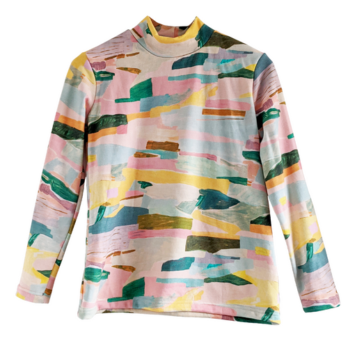'Abstract Landscape' Organic Cotton French Terry Skivvy