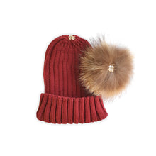 Load image into Gallery viewer, Wool-blend Beanie with detachable Pom Pom