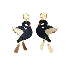 Load image into Gallery viewer, Black Swan Acrylic Earrings