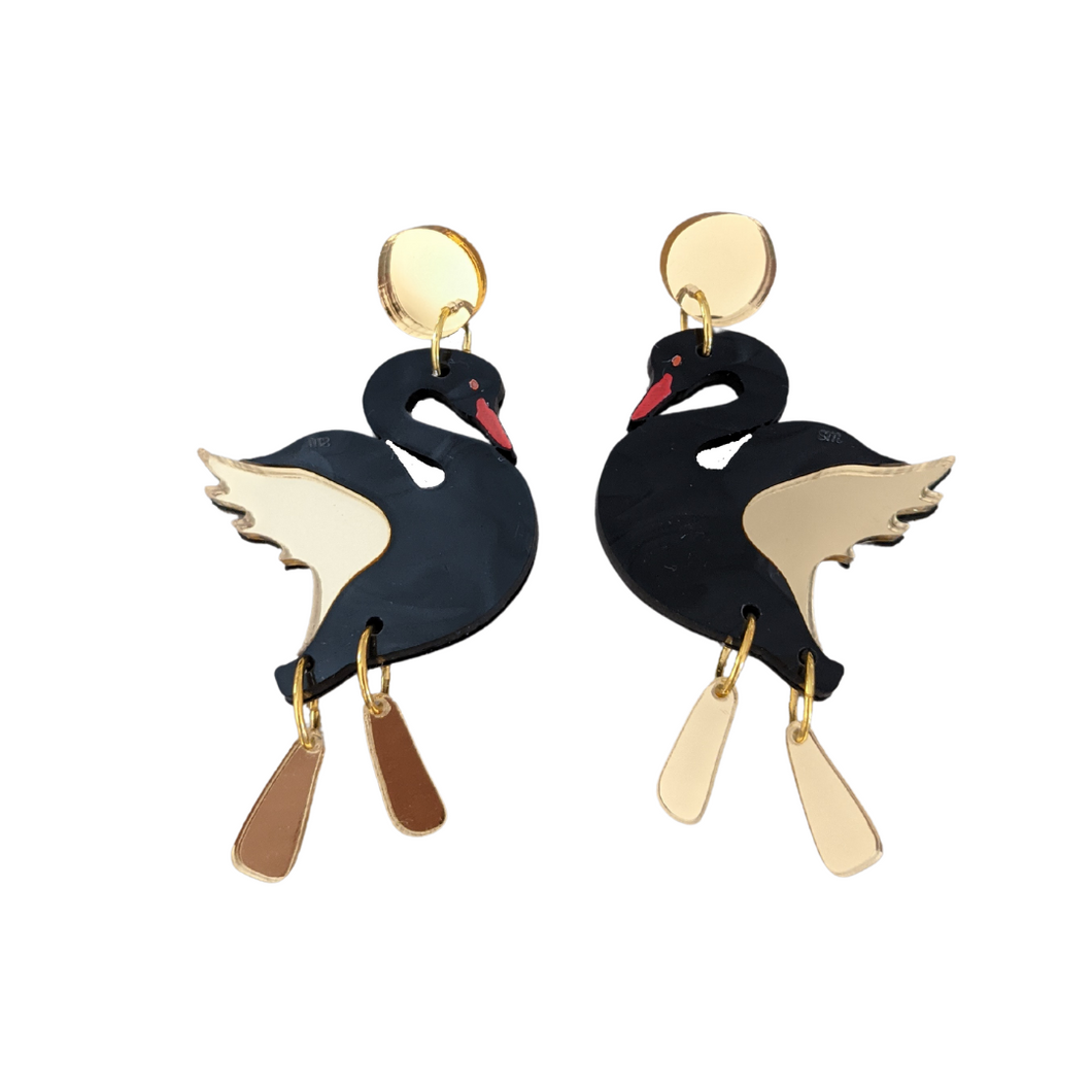 Black Swan Acrylic Earrings