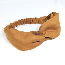 Load image into Gallery viewer, Pure Linen Twist Headband (Mustard)