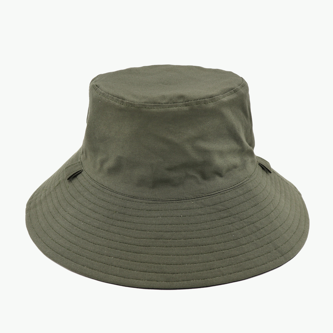 Plain Colour Khaki/Black Broadbrim Hat